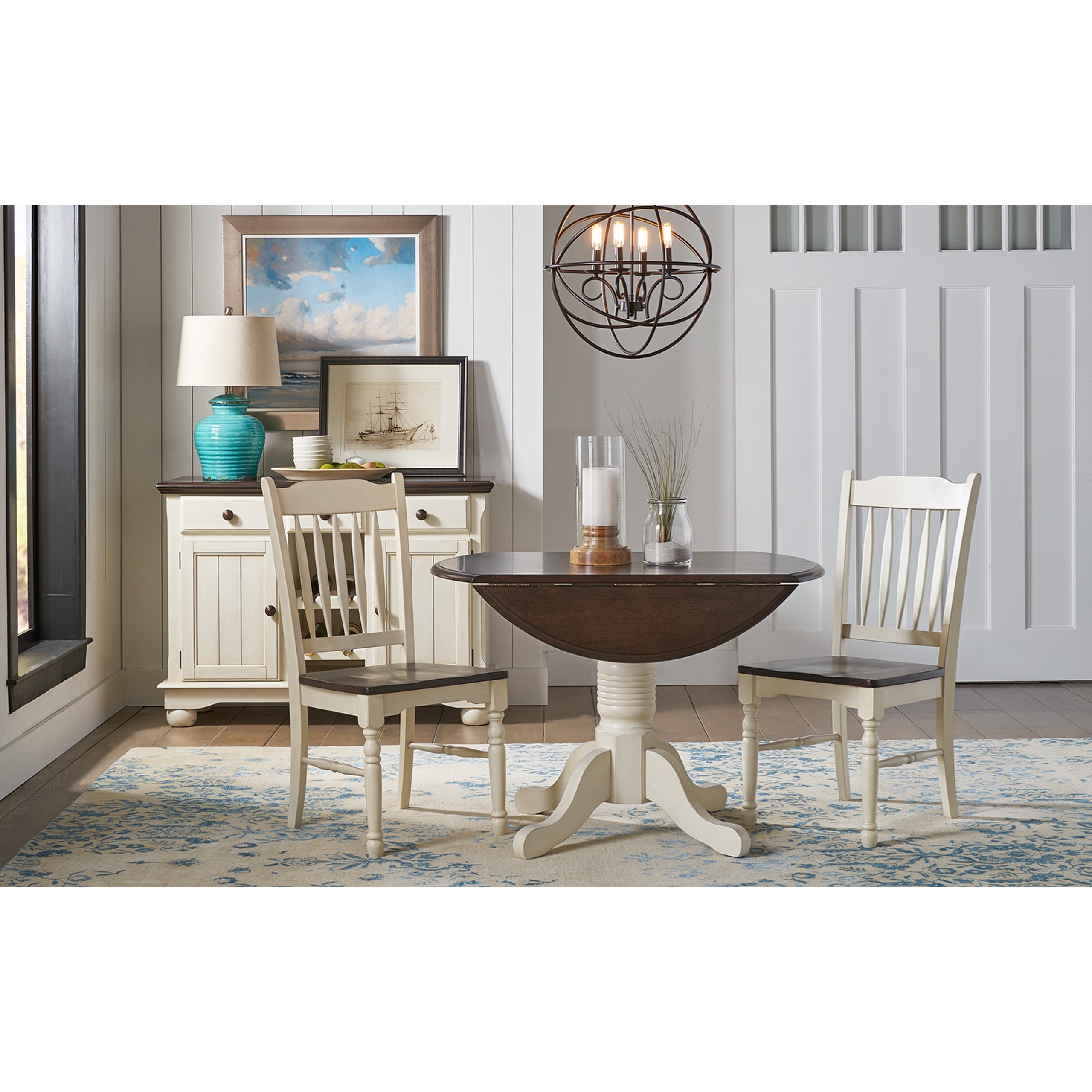 Drop leaf white table and 2025 chairs